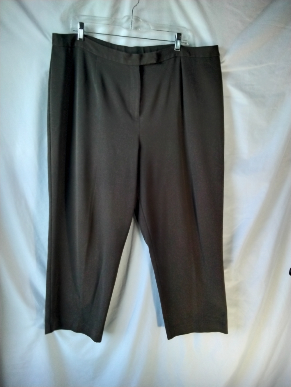 dressbarn Dark Brown Women's Dress Pants Cropped Straight Leg